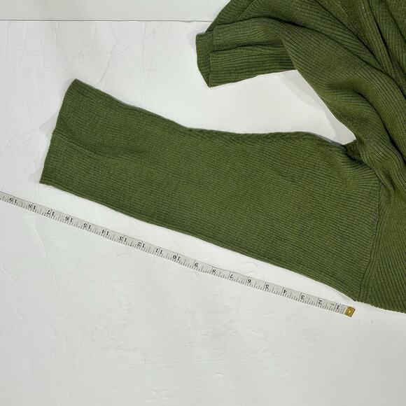 Free People Beach Ribbed Knit Sweater Set Slouchy Oversized Top Cozy Green Sz S - Picture 12 of 16